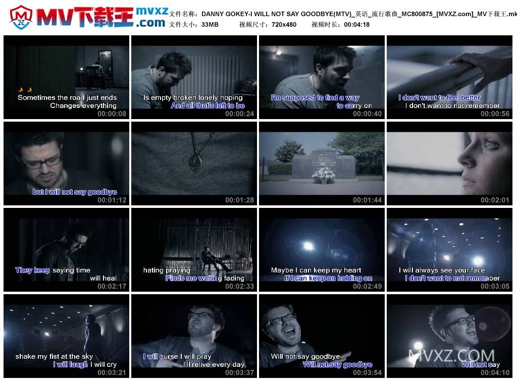 DANNY GOKEY-I WILL NOT SAY GOODBYE(MTV)_英语_流行歌曲_MC800875